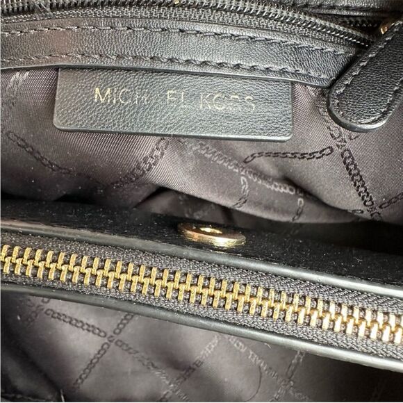 MICHAEL KORS Black Leather Nolita Raven Selma Fulton Tote Hobo Shoulder Bag - Picture 10 of 11